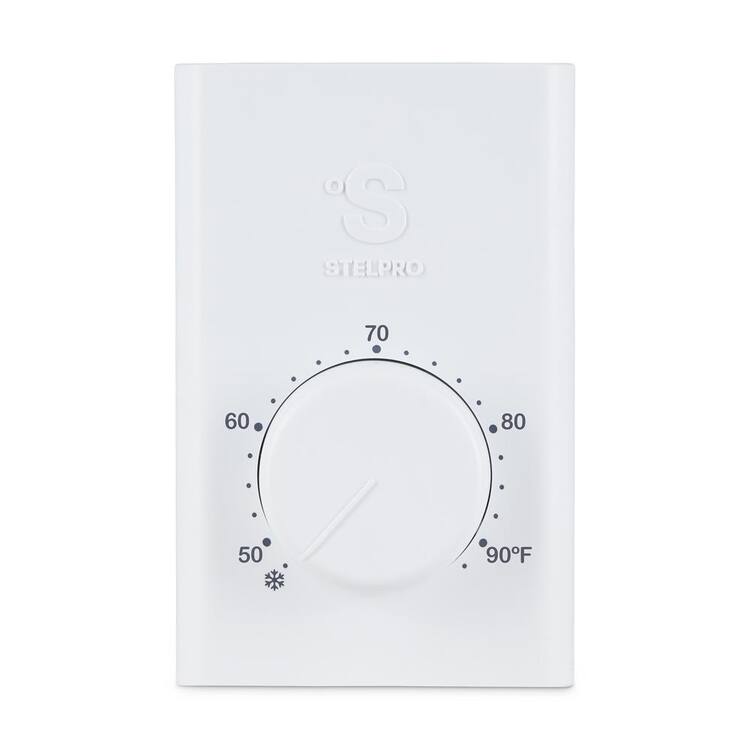 Stelpro Double-Pole 22 Amp Line Voltage 120/240-Volt Mechanical Wall-Mount Non Programmable Thermostat in White