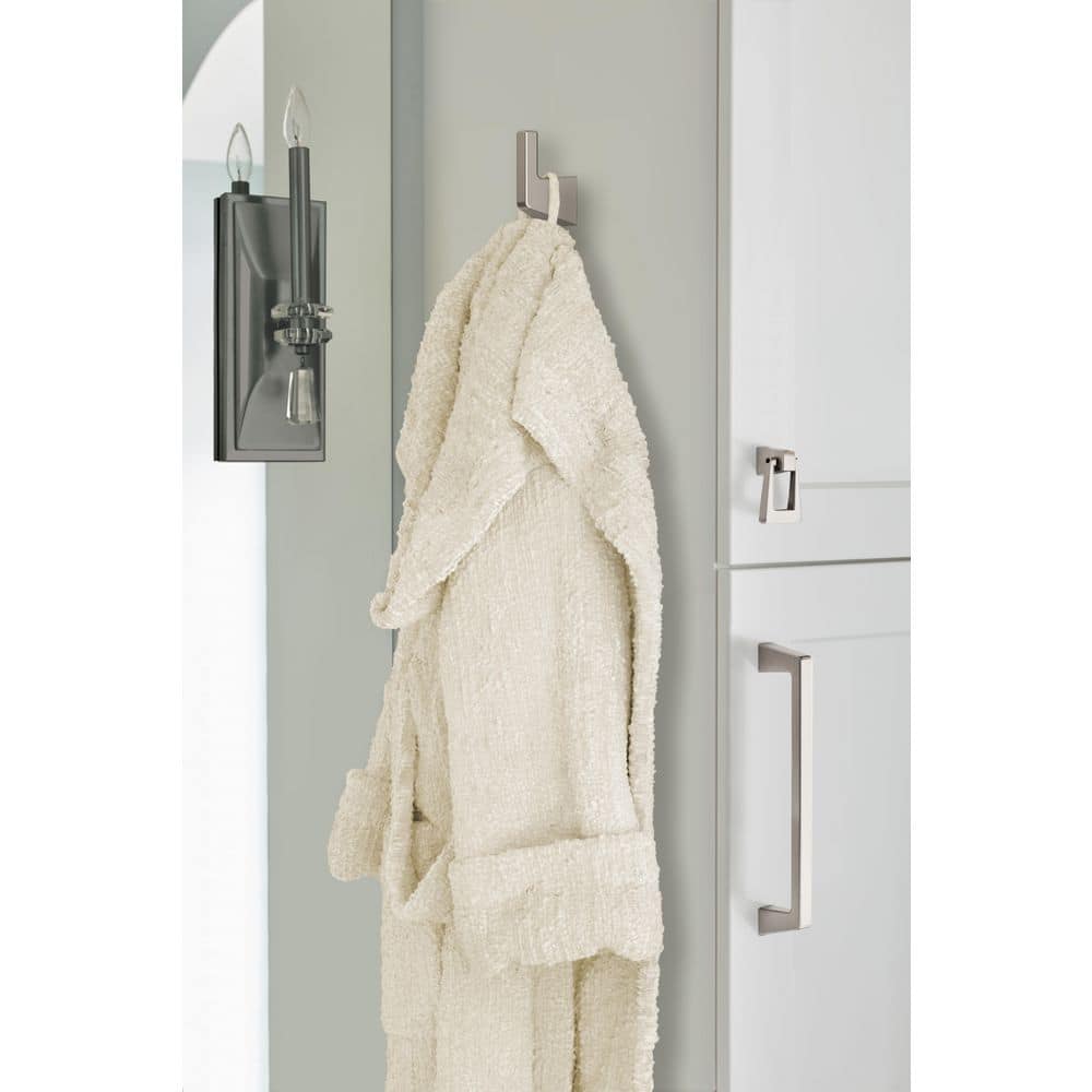 Brushed Nickel Single Prong Modern Robe Hook