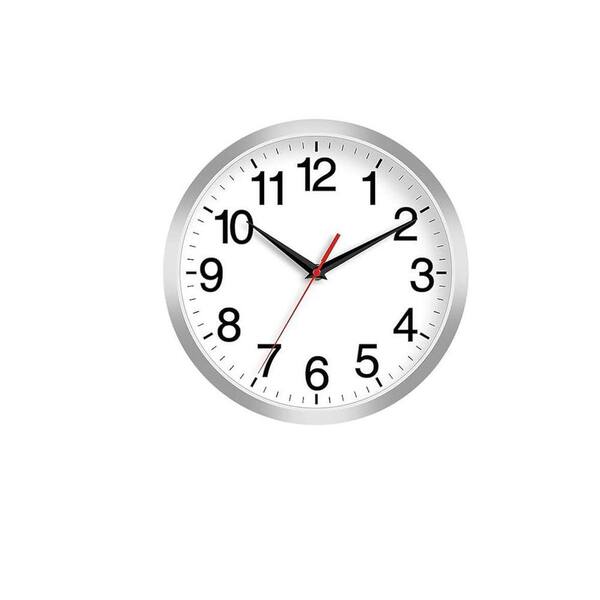 Modern silver Non Ticking Plastic Wall Clock PU21T5 - The Home Depot