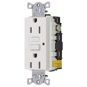 GFCI Duplex Receptacle With Cover Plate, White