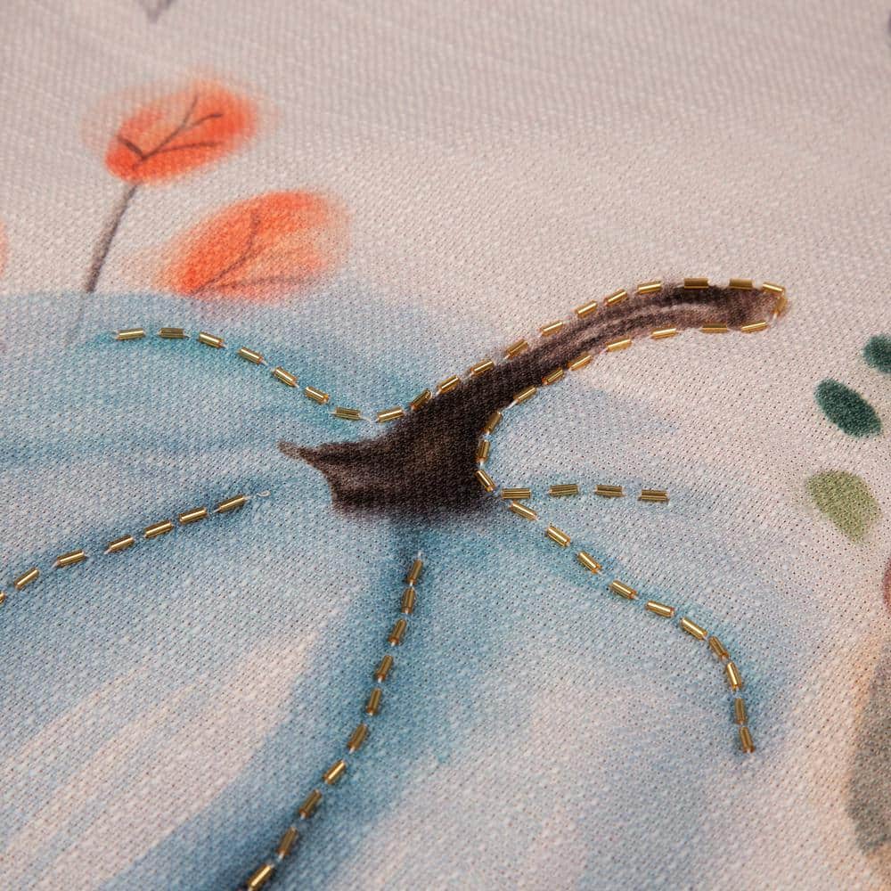 Autumn Harvest Embroidered Pumpkin Polyester Pillow Cover