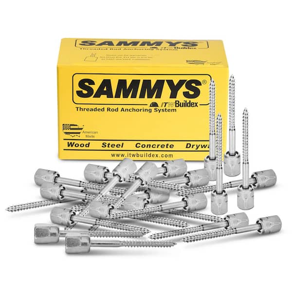 Sammy 1/4 in. x 3 in. Vertical Rod Anchor Super Screw 1/2 in. Threaded Rod Fitting for Wood (25-Pack)