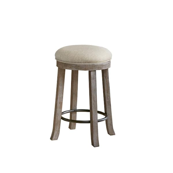 INK+IVY Oaktown 25.5 in. Cream/Reclaimed Grey Wood Counter Stool with ...