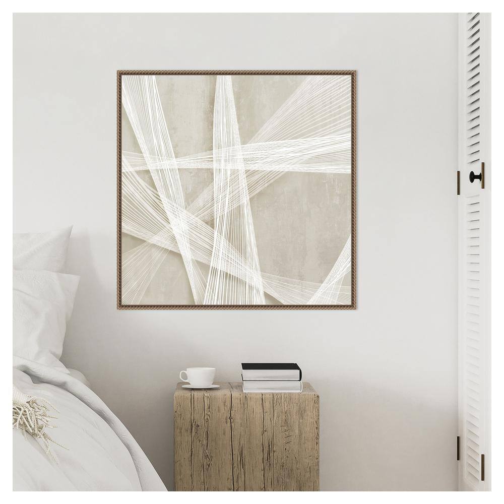 Loomed Symmetry II Abstract Canvas Art with Bronze Frame