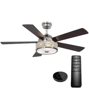 Montclaire 52 in. LED Polished Nickel Ceiling Fan with Light Kit works with Google Assistant and Alexa