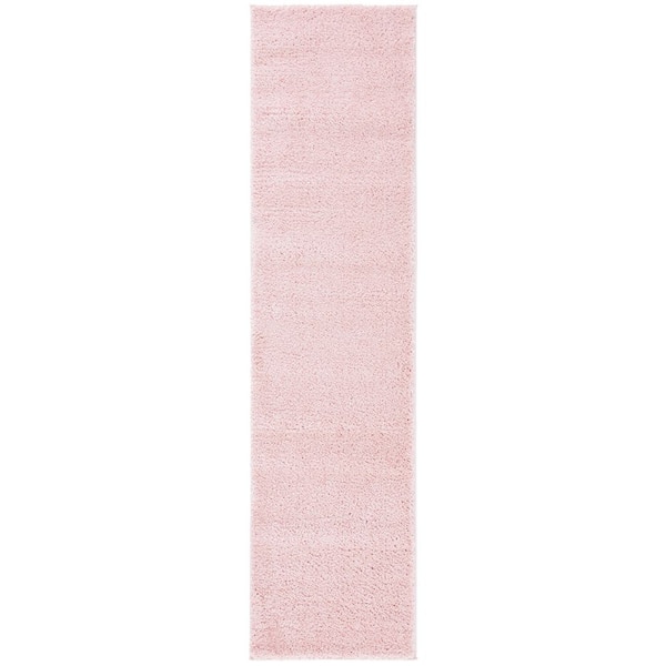 Decora Shaggy 2 ft. x 8 ft. Pink Flokati Solid Runner Rug