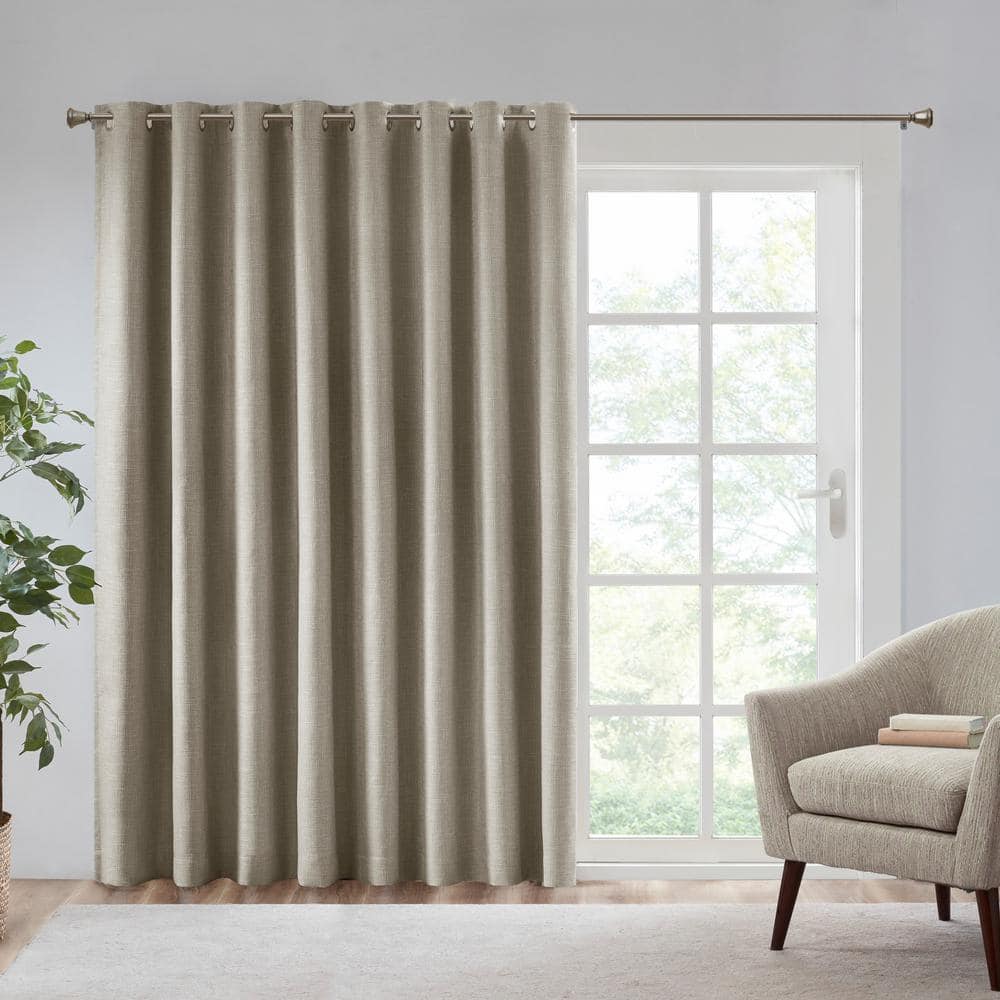 Taupe Blackout Polyester Grommet Top Window Panel