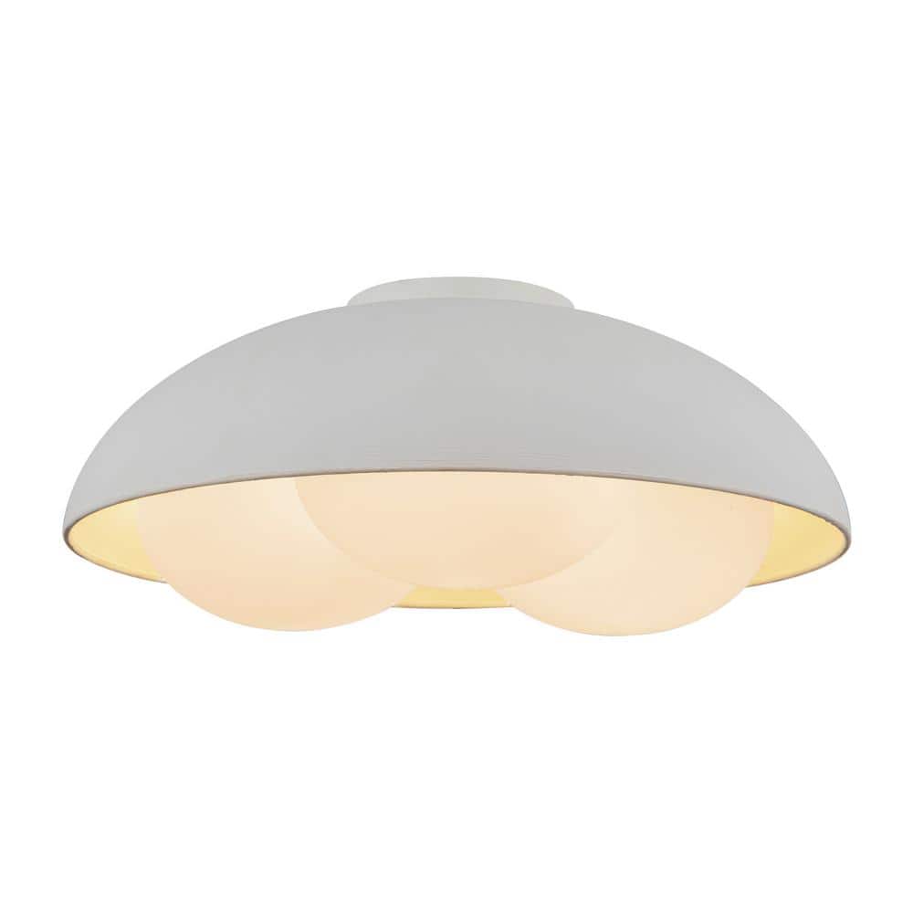 Robyn 16 in. 3-Light 40-Watt Antique White/Opal Glass Flush Mount price history on PriceWatchPro