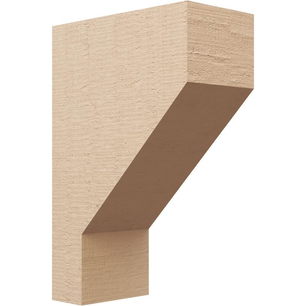 Ekena Millwork Classic Series 2 8 in. x 16 in. x 24 in. Clemmons Rough Cedar Woodgrain Timberthane Polyurethane Corbel in Primed Tan