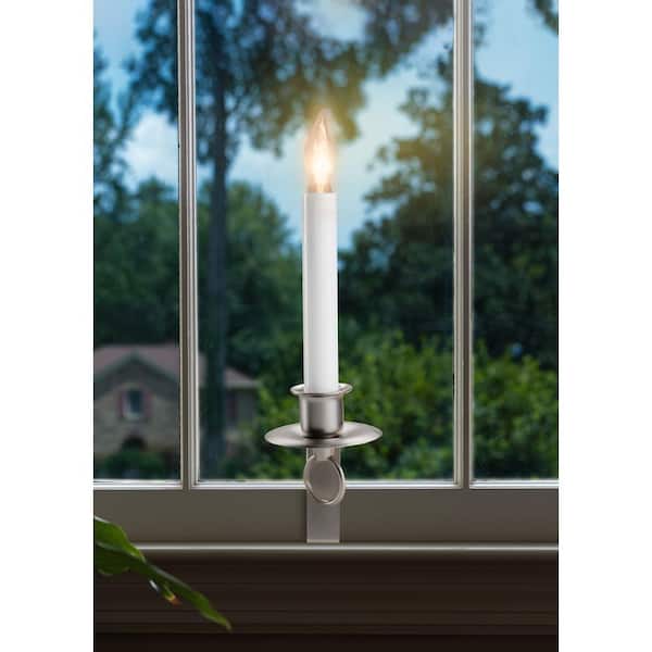 IMC Candles Cambridge Bracket Electric Pewter Window Candles with Sensor Set of 4 at Riverbend Home