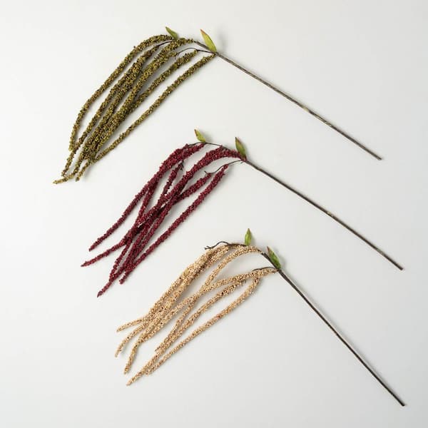 SULLIVANS 42" Artificial Fall Amaranthus Hanging Stem Set of 3, Multicolor
