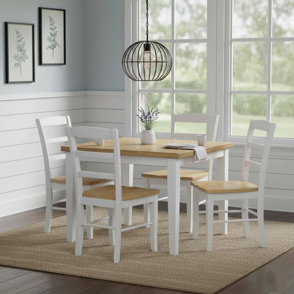 International Concepts White and Natural Dining Table T02-3030