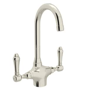 Country Kitchen 2-Handle Bar Faucet in Polished Nickel