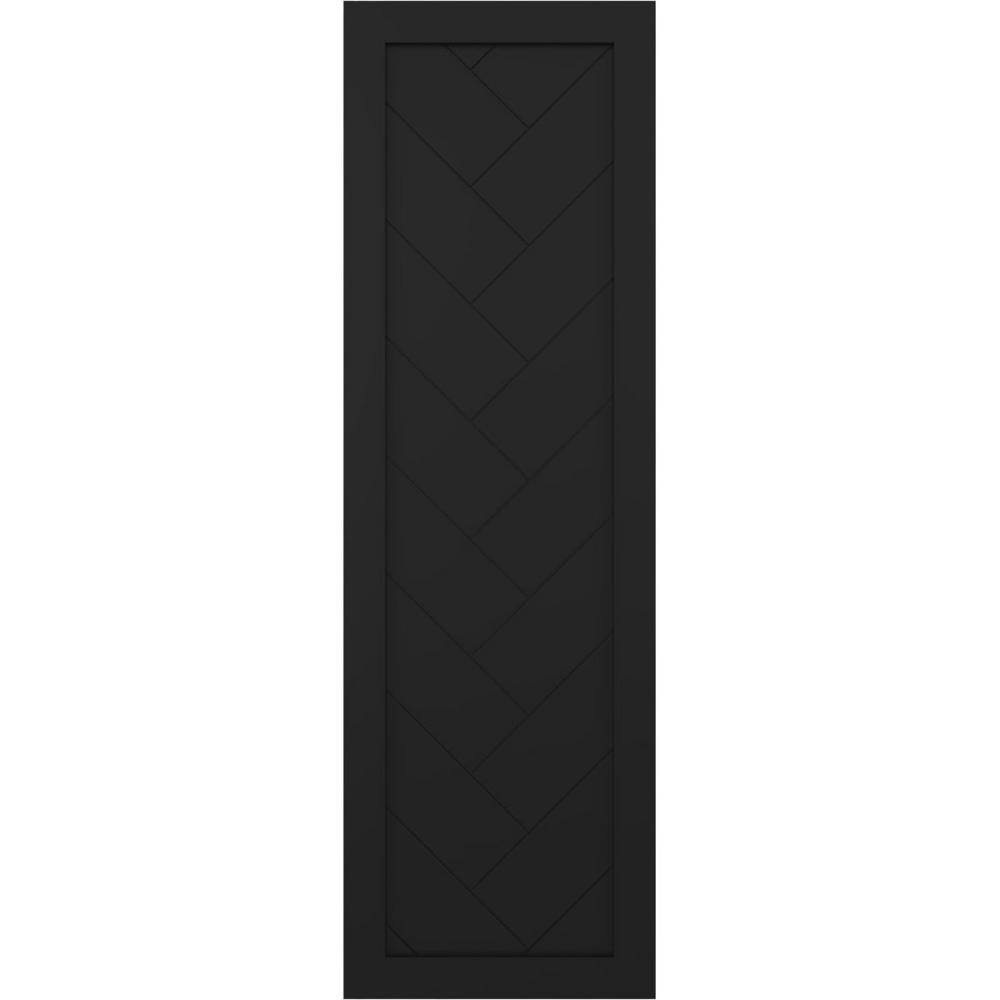 18 in. x 43 in. PVC True Fit Single Panel Herringbone Modern Style Fixed Mount Board and Batten Shutters Pair in Black price history on PriceWatchPro