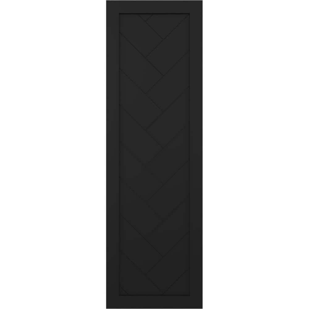 18 in. x 55 in. PVC True Fit Single Panel Herringbone Modern Style Fixed Mount Board and Batten Shutters Pair in Black price history on PriceWatchPro
