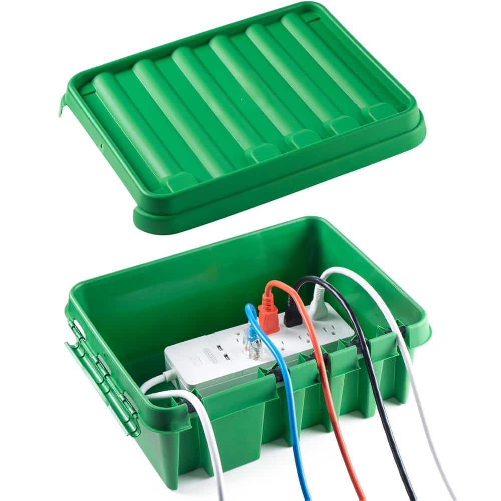 The Original Weatherproof Connection Box - Medium Indoor & Outdoor Electrical Power Cord Enclosure - Green price history on PriceWatchPro