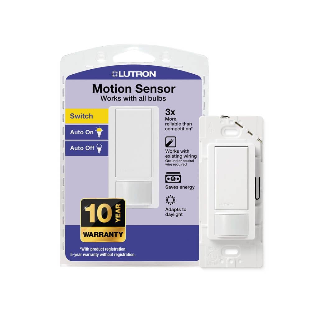 Lutron Maestro Motion Sensor Switch, 2 Amp/Single-Pole, White (MS