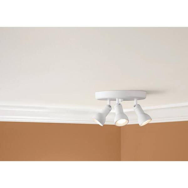 Hampton Bay 10 In 3 Light White Integrated Led Ceiling Fixture 805209 - Ceiling Light Hook Home Depot