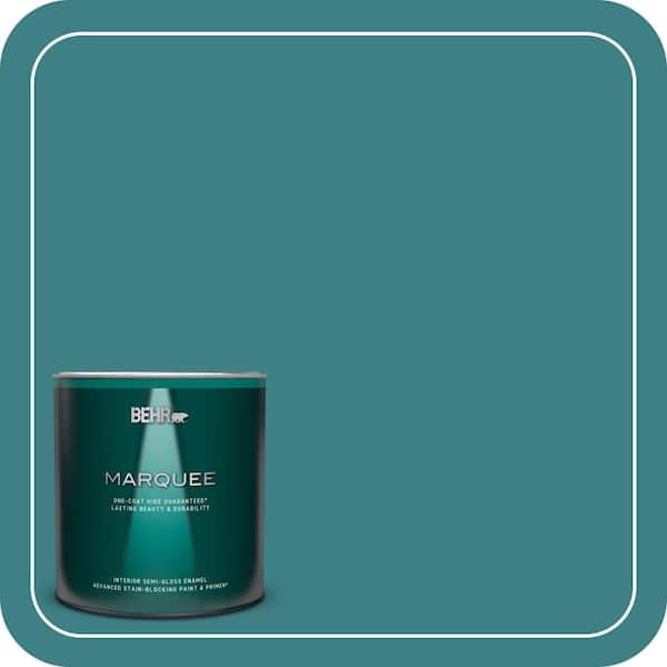 BEHR MARQUEE 1 qt. #510D-7 Pacific Sea Teal Semi-Gloss Enamel Interior Paint & Primer