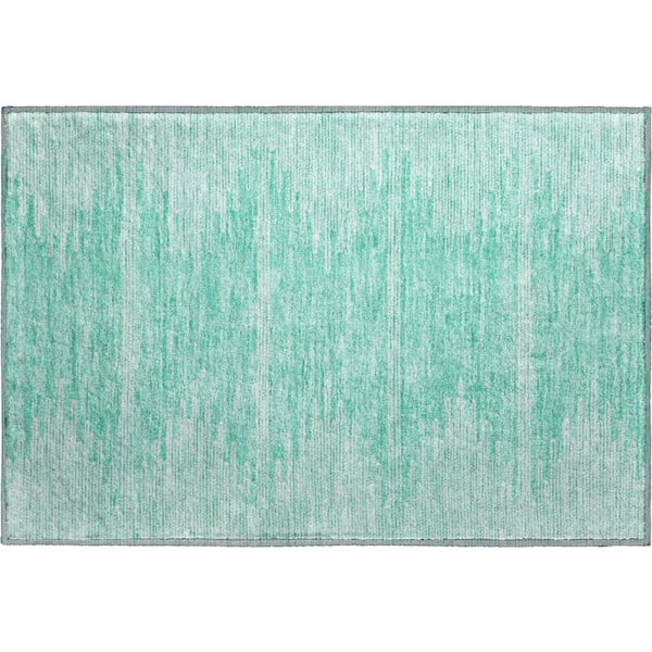 Addison Rugs Mayfield Premium Machine Washable Indoor/Outdoor Geometric AMF647 Teal 1 ft. 8 in. x 2 ft. 6 in. Area Rug