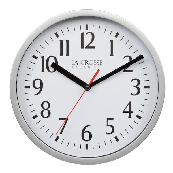 La Crosse Clock 8 in. Basics Quartz Analog Wall Clock - Silver