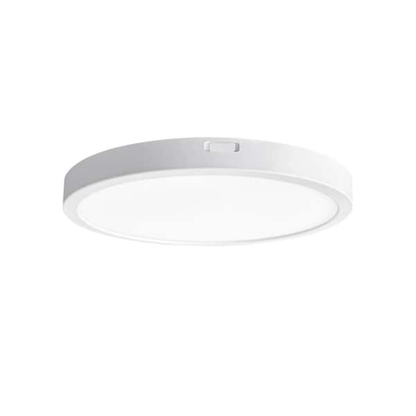 7 in. White New Ultra-Low Profile Integrated LED Flush Mount Light 2700K-5000K 5CCT Selectable