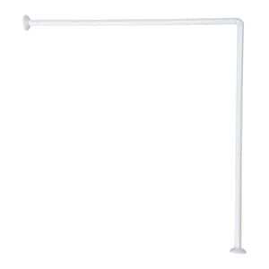 35.4"L x 35.4 in. W Wall Mounted Corner Shower Curtain Rod White