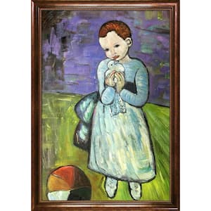 Child Holding a Dove by Pablo Picasso Verona Cafe Framed Animal Oil Painting Art Print 28 in. x 40 in.