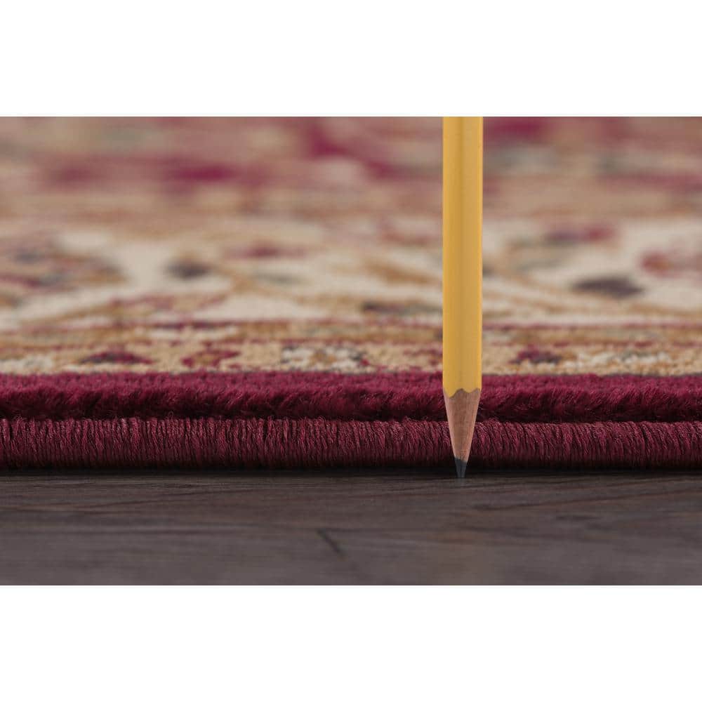 Sensation Red Synthetic 8' x 10' Easy-Care Rectangular Rug
