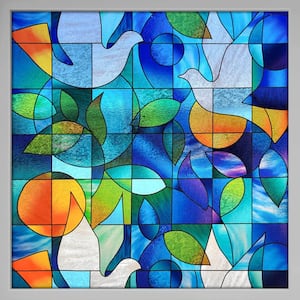 36 in. x 65 ft. 3DV Dove Stained Glass Window Film