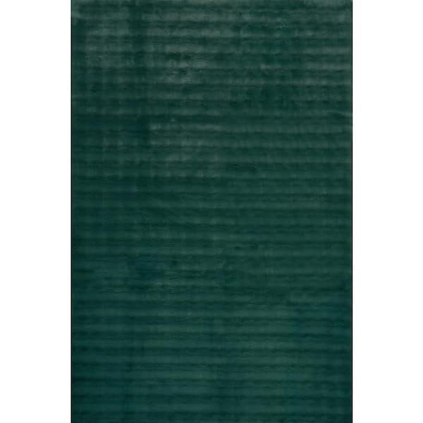 Jeni SuperiorWash Solid Faux Rabbit Machine Washable Area Hunter Green 4 ft. x 6 ft. Indoor Area Rug