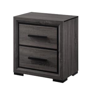 Baxley 2-Drawer Gray Nightstand