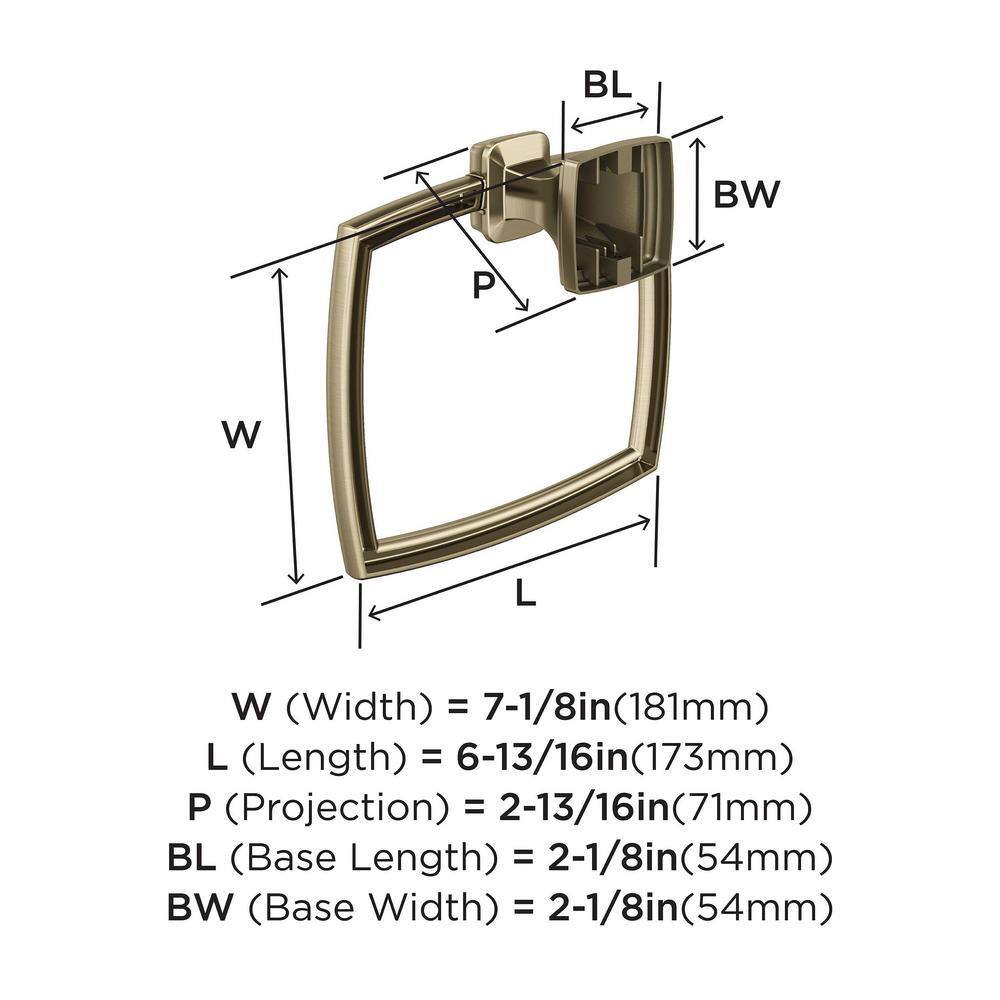 Golden Champagne Wall Mounted Towel Ring 6-13/16 inch