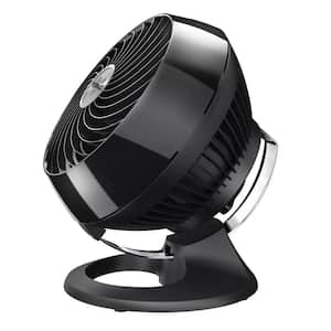 7.3 in. 3 Fan Speeds Desk Fan Compact Whole Room Air Circulator Fan in Black Finish