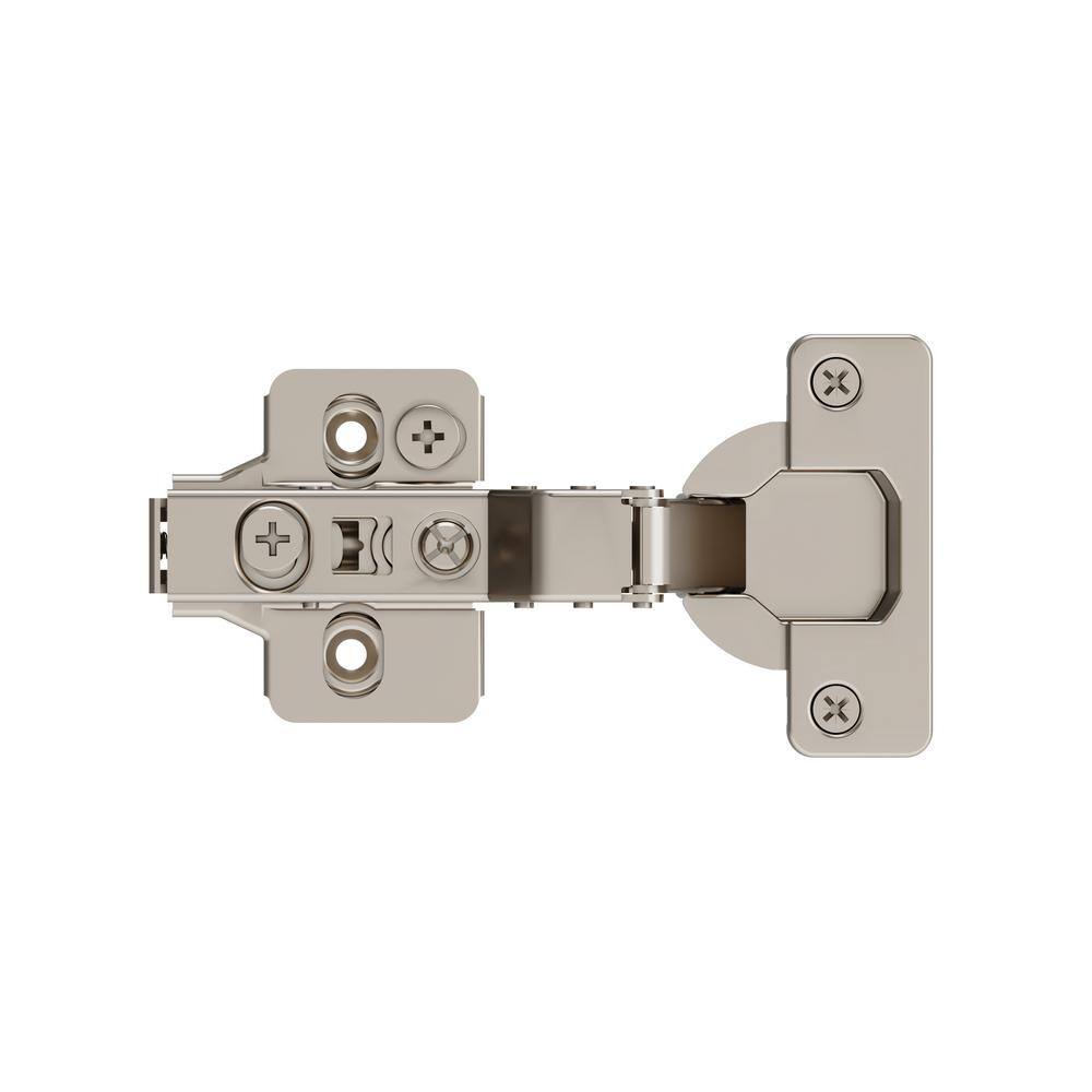 Nickel Full Inset Frameless Soft Close Euro Cabinet Hinge Pair