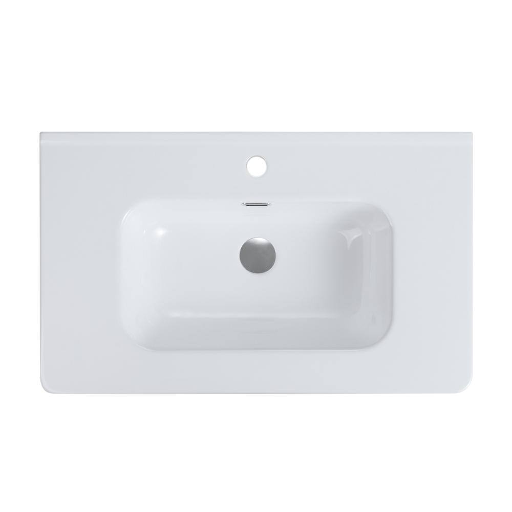 36 in. Ceramic Bathroom Sink in Gloss White with Integrated Bowl price history on PriceWatchPro