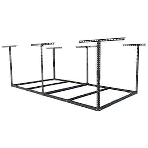 Black Adjustable Height Overhead Garage Storage Rack (96 in W x 48 in D)
