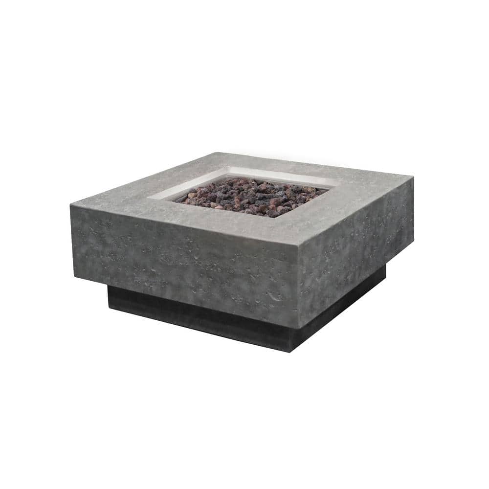 Manhattan 36" Light Gray Concrete Gas Fire Pit Table