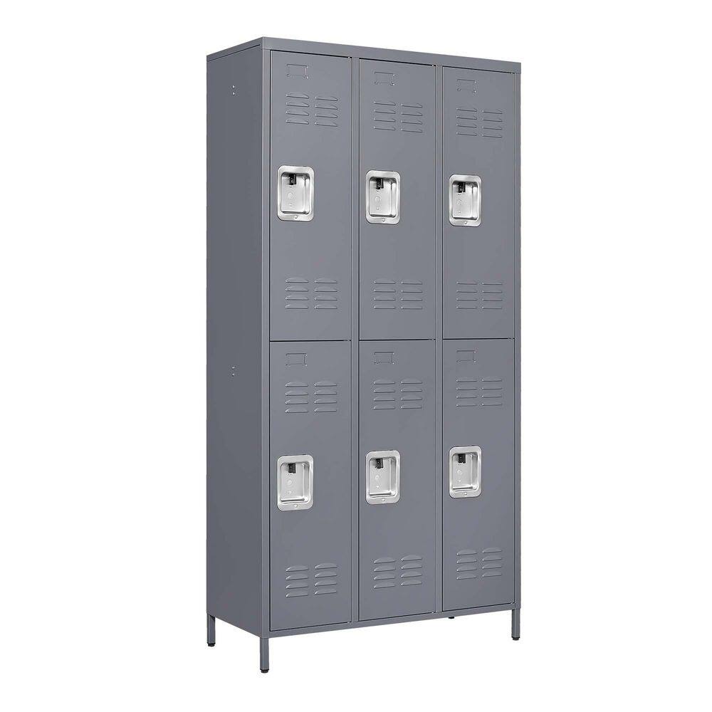 4-Tier 72 in. H Metal Heavy-Duty Storage Cabinet Lockers in Gray with Lock, 6-Door and 12-Compartment price history on PriceWatchPro