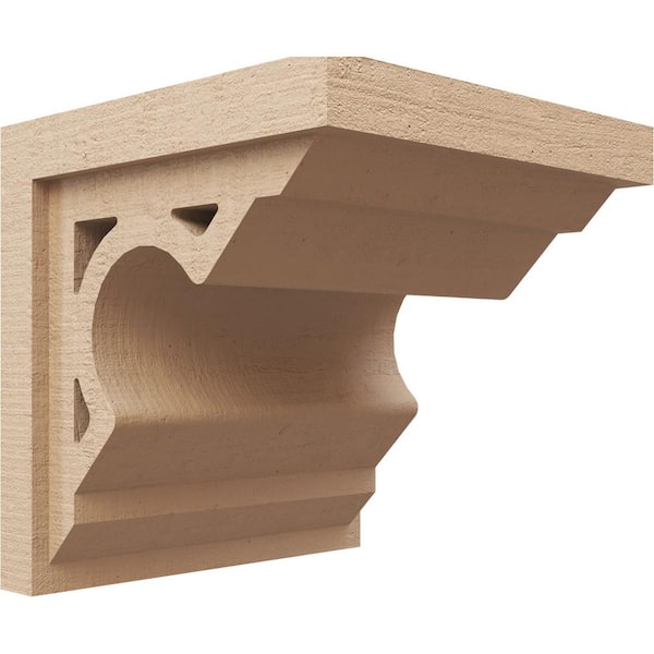 Ekena Millwork 12 in. x 12 in. x 12 in. Wide Sheridan Rough Cedar Woodgrain TimberThane Corbel, Primed Tan