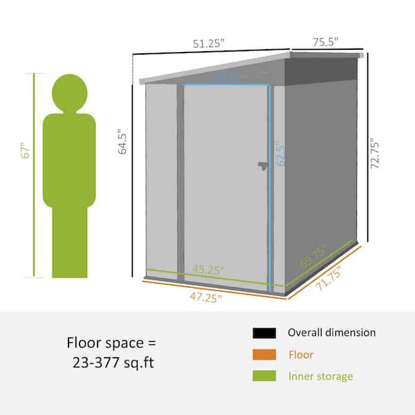 Outsunny Garden Tool Storage House 6 ft. x 4 ft. Metal