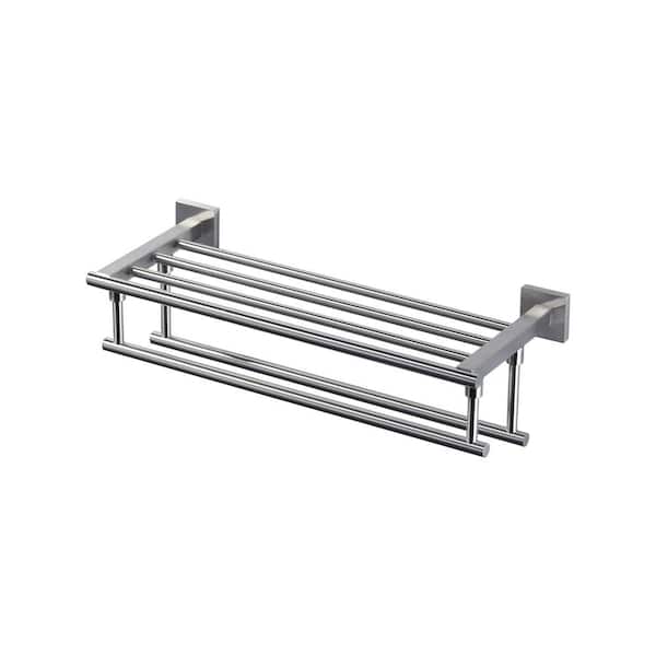WOWOW 20 in. Wall Mounted Double Towel Bar in Brushed Nickel