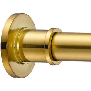 72 in. Tension Mounted Stainless Steel Adjustable Heavy Duty Spring Bath Shower Curtain Rod in Gold