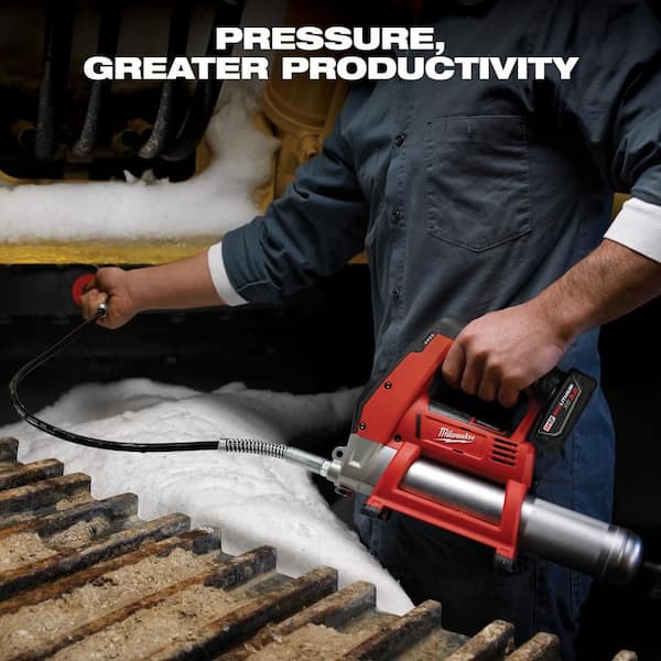 M12 12V Lithium-Ion Cordless Grease Gun Kit with One 3.0 Ah Battery, Charger and Tool Bag