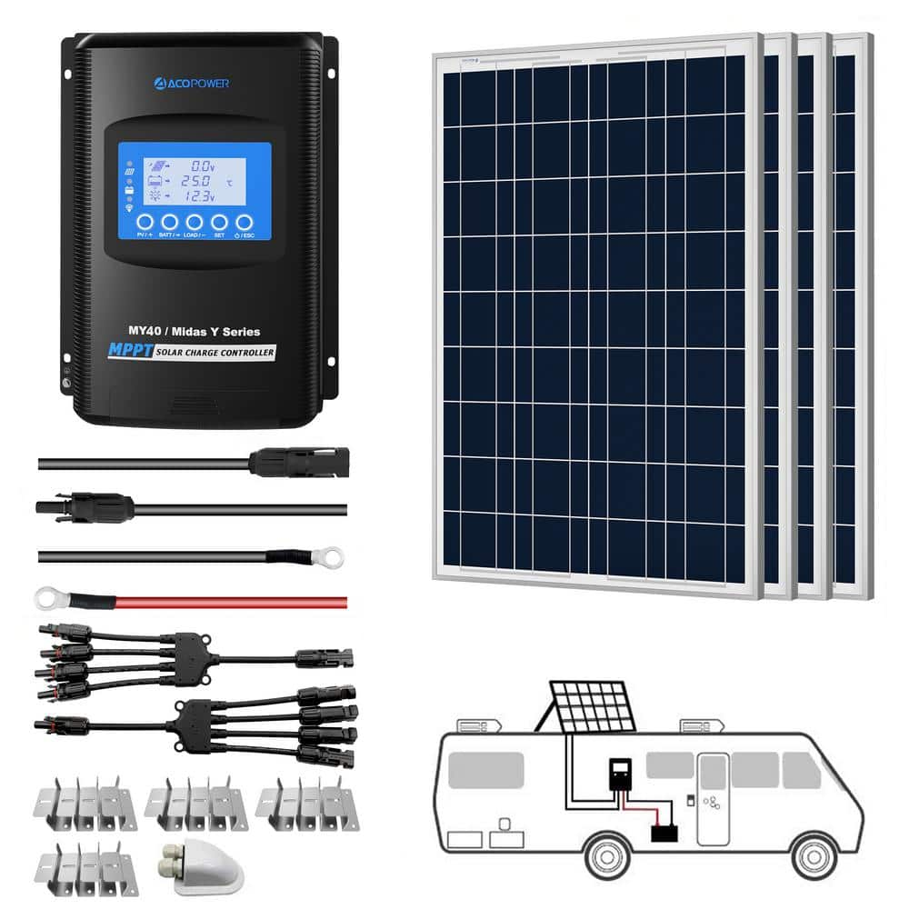 Acopower 400-watt Polycrystalline Offgrid Solar Power Kit With 4 X 100 