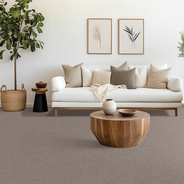 Waking Up II Storm Cloud Gray 56 oz. Triexta Textured Carpet - Installation Required