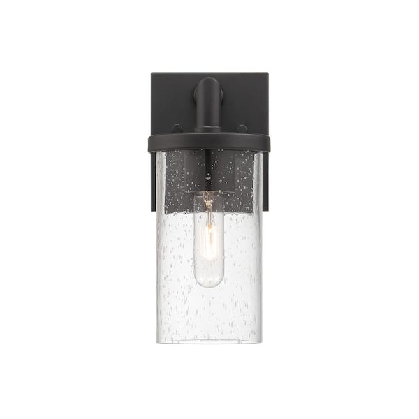 Designers Fountain Otto 11.5 in. 1-Light Matte Black Modern Outdoor Hardwired Wall Lantern with No Bulbs Included