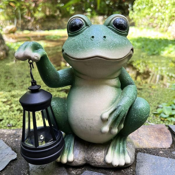 Solar Garden Frog Statue L0D5WDK3HF - The Home Depot