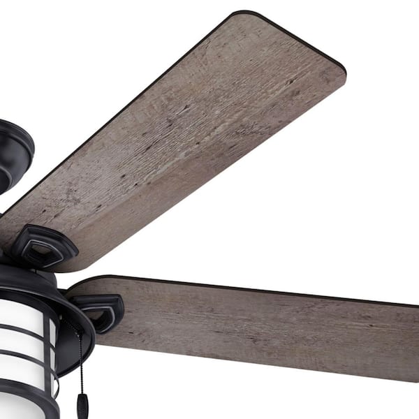 Hunter - Key Biscayne 54 in. Indoor/Outdoor Weathered Zinc Gray Ceiling Fan with Light Kit