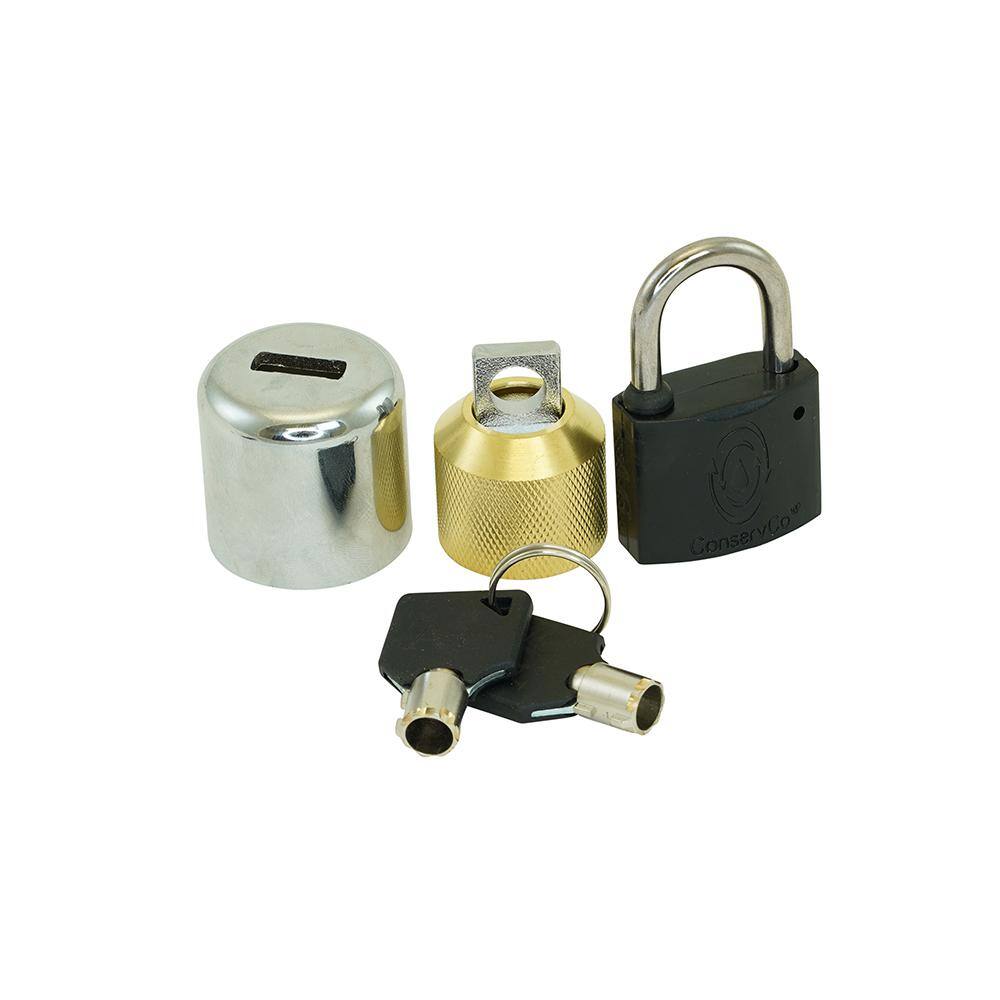 Conservco DSL-1 Brass and Chrome Hose Bibb Lock 3/4 in. 
